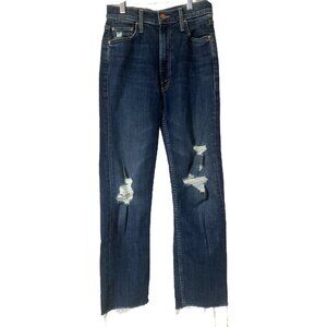 Mother High Waisted Rider Ankle Fray Jeans Size 26 In Wicked Wildflower Wash